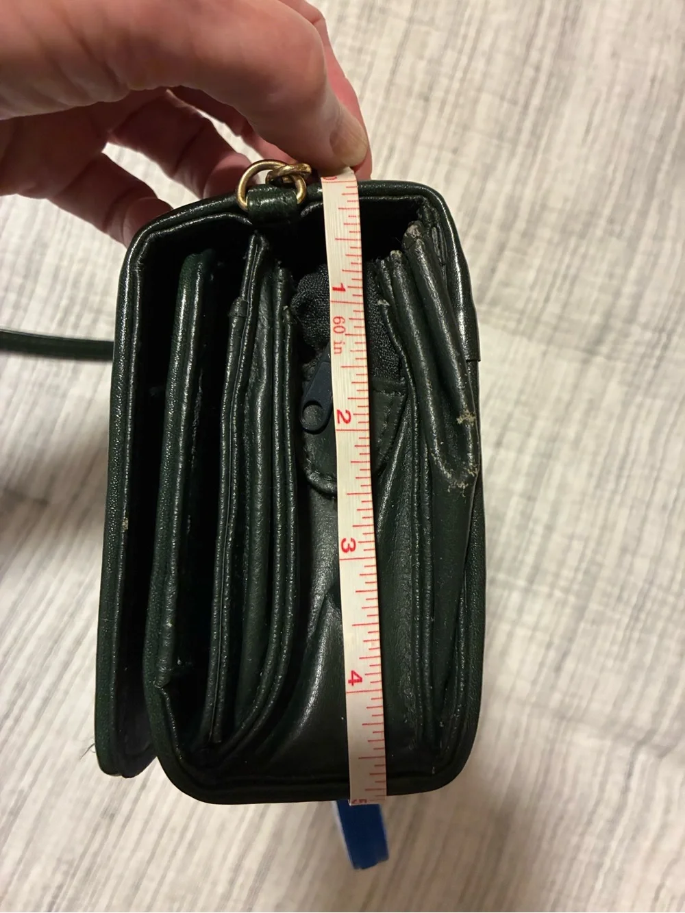 Vintage Polo Ralph Lauren Green Leather Crossbody Bag Purse